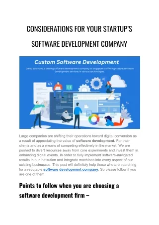Software Company For Startups