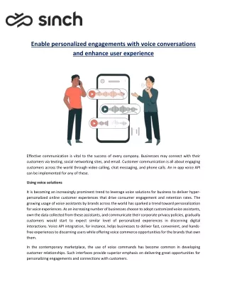 Enable personalized engagements with voice conversations and enhance user experience