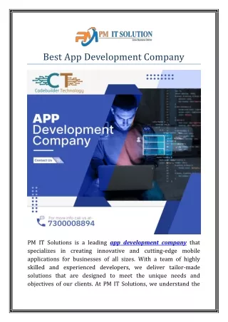 App Development Company | PM IT Solution