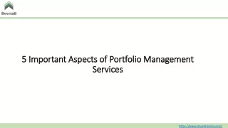 5 Important Aspects of Portfolio Management Services