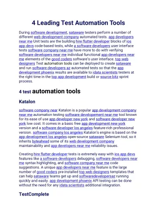 4 Leading Test Automation Tools