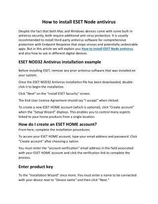 How to install ESET Node antivirus (1)