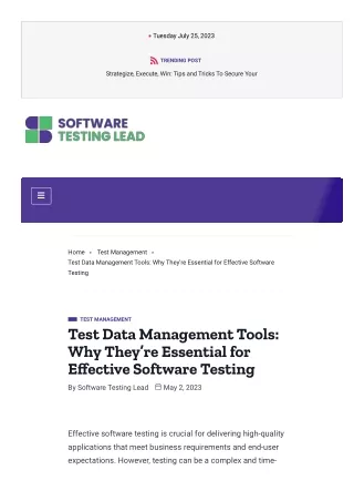 Test Data Management Tools Why They’re Essential for Effective Software Testing