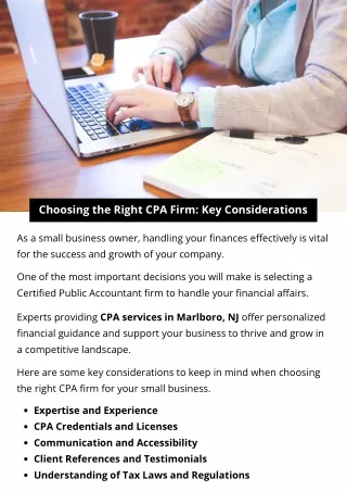 Choosing the Right CPA Firm: Key Considerations for Small Business Owners