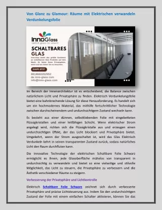 Schaltbares Glas