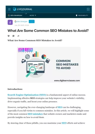 What Are Some Common SEO Mistakes to Avoid?