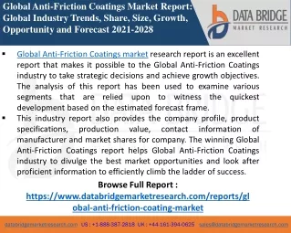 Anti-Friction Coatings -Chemical Material