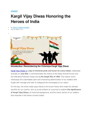 Kargil Vijay Diwas Honoring the Heroes of India