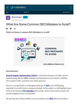 What Are Some Common SEO Mistakes to Avoid?