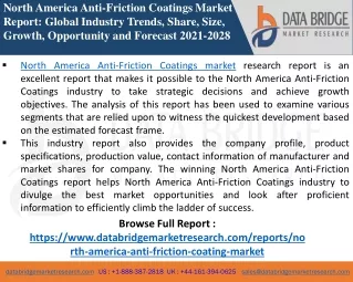 North America Anti-Friction Coatings -Chemical Material