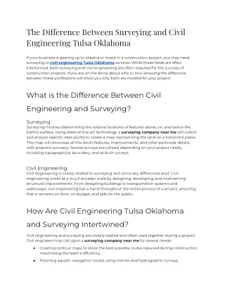 2023 - The Difference Between Surveying and Civil Engineering Tulsa Oklahoma