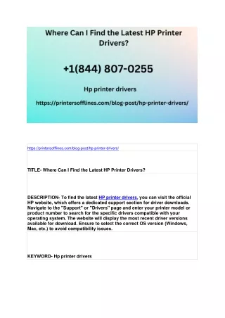 Where Can I Find the Latest HP Printer Drivers?