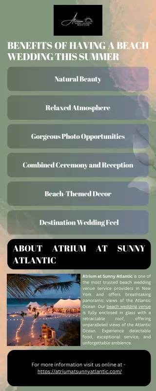 Benefits of Having a Beach Wedding This Summer