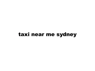 taxi near me sydney