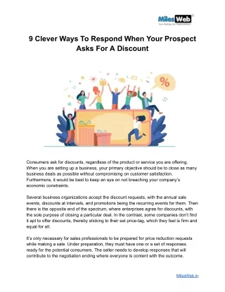 Different Ways To Respond When Your Prospect Asks For A Discount