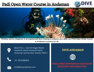 Padi Open Water Course in Andaman