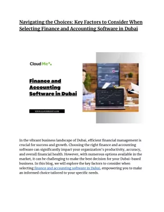 Navigating the Choices_ Key Factors to Consider When Selecting Finance and Accounting Software in Dubai