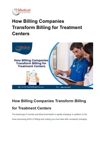 How Billing Companies Transform Billing for Treatment Centers