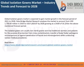 Global Isolation Gowns Market – Industry Trends and Forecast to 2028
