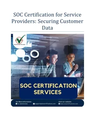 SOC Certification for Service Providers: Securing Customer Data