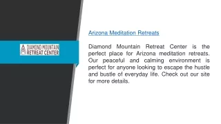 Arizona Meditation Retreats  Diamond Mountain Retreat Center