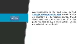 Salvage Motorcycles for Sale  Auto4export.com