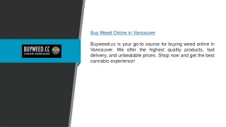 Buy Weed Online In Vancouver | Buyweed.cc