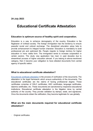 Educational Certificate Attestation