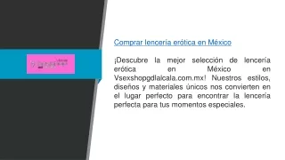 Comprar lencería erótica en México  Vsexshopgdlalcala.com.mx