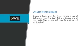 Cmd Sport Betting in Singapore | Sg3we.com