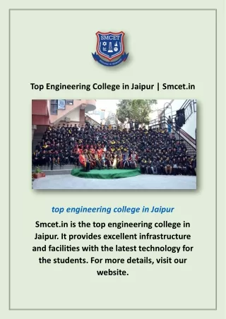 Top Engineering College in Jaipur | Smcet.in