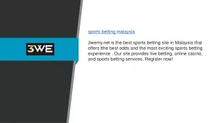 Sports Betting Malaysia | 3wemy.net