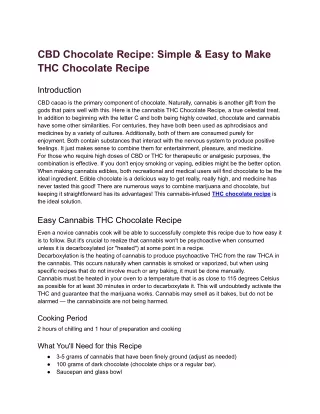 CBD Chocolate Recipe_ Simple & Easy to Make THC Chocolate Recipe