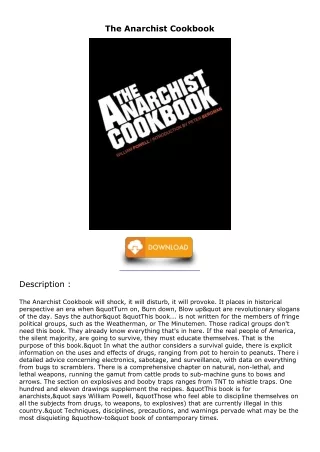 [READ DOWNLOAD] The Anarchist Cookbook full