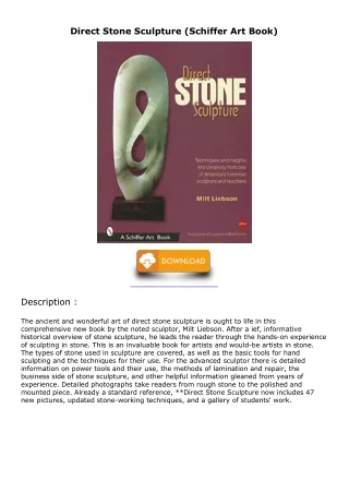 Download Book [PDF] Direct Stone Sculpture (Schiffer Art Book) read