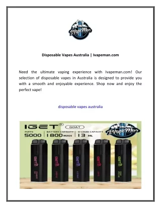 Disposable Vapes Australia  Ivapeman.com 02