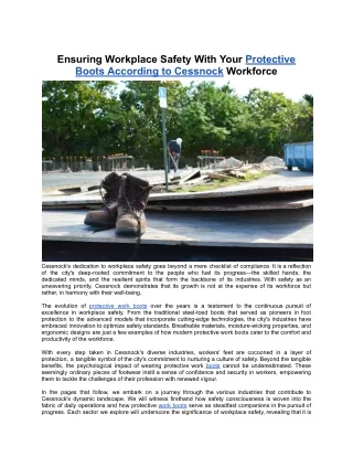 July 26, 2023 - Ensuring Workplace Safety With Your Protective Boots According to Cessnock Workforce