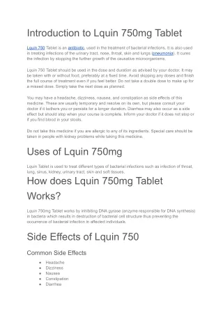 Lquin 750mg Tablet
