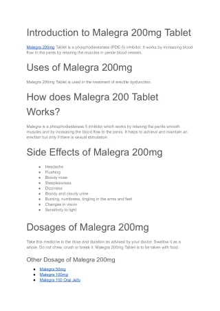 Malegra 200mg Tablet