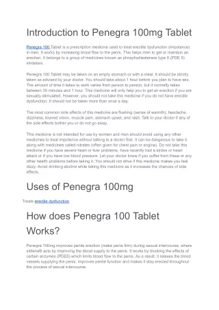 Penegra 100mg Tablet