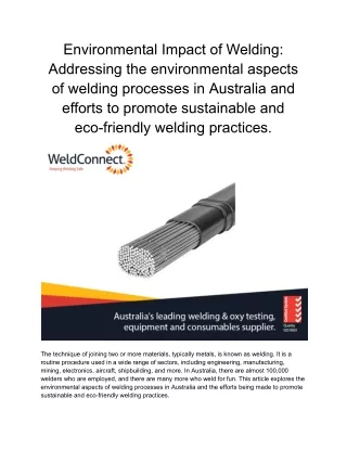 Environmental Impact of Welding_ Addressing the environmental aspects of welding processes in Australia and efforts to p