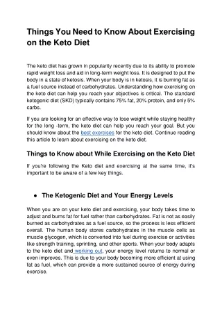 Things You Need to Know About Exercising on the Keto Diet