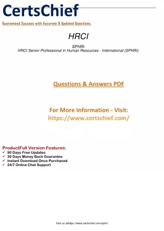 2023 Updates SPHRi questions and answers pdf dumps Certcheif