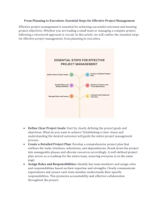 From Planning to Execution: Essential Steps for Effective Project Management