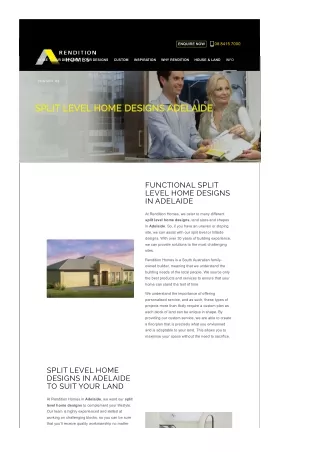 Split Level Home Designs Adelaide