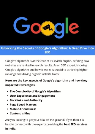 Unlocking the Secrets of Google's Algorithm: A Deep Dive Into SEO