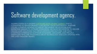 Software development agency