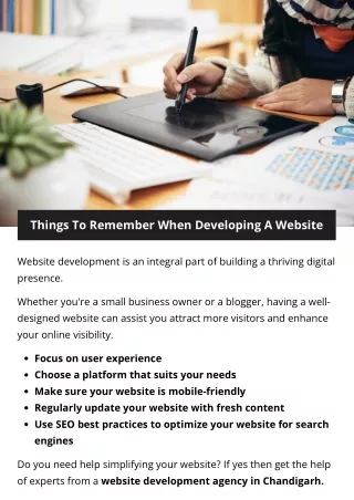 Things To Remember When Developing A Website