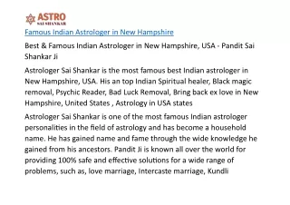 Famous Indian Astrologer in New Hampshire