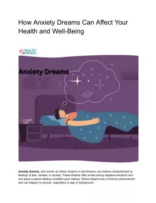 How Anxiety Dreams Can Affect Your Health and Well-Being